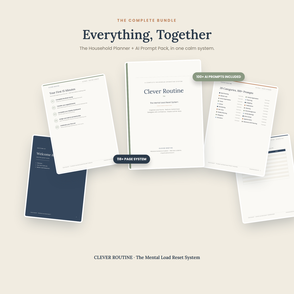 Clever Routine Complete Family Planner Bundle + AI Prompt Pack