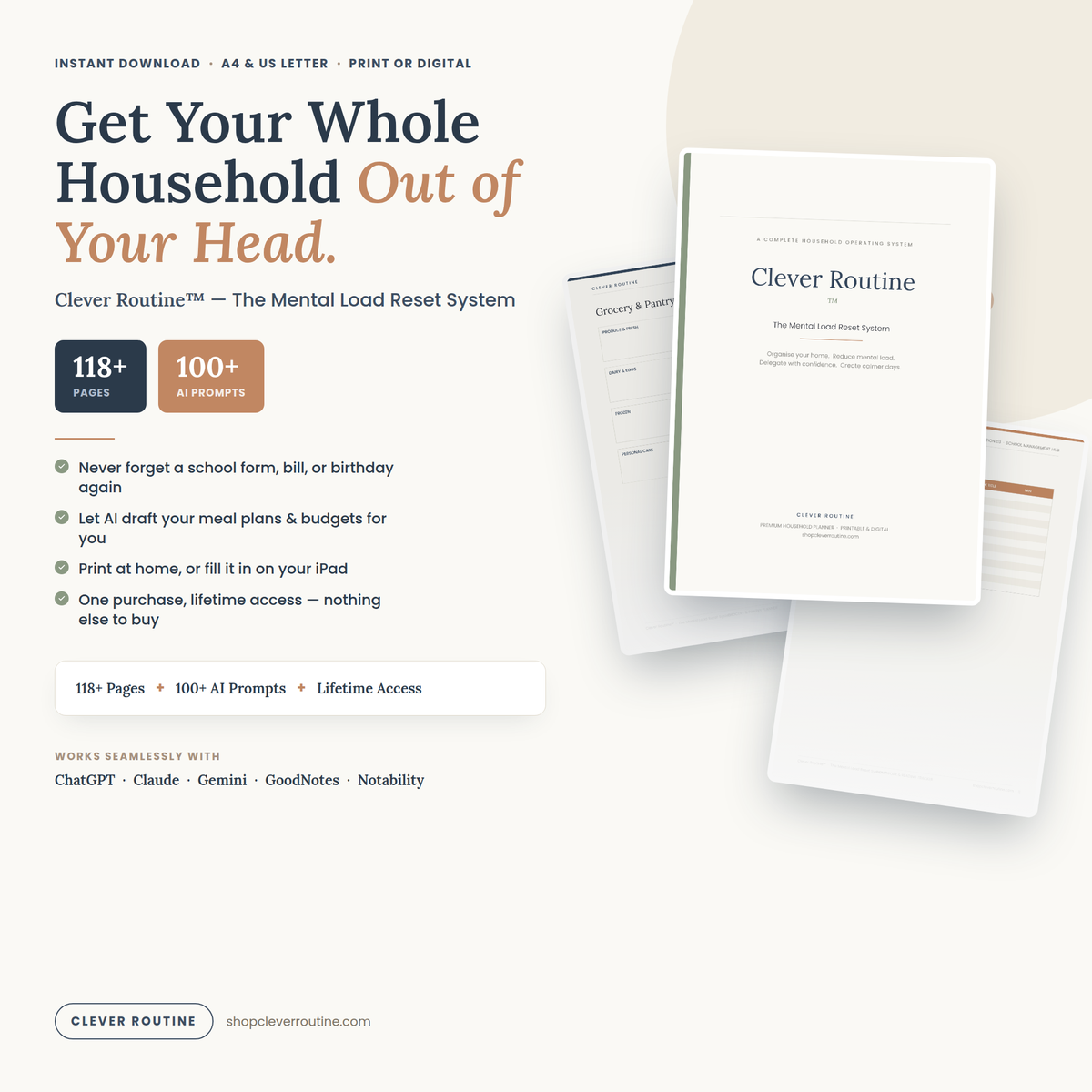 Clever Routine Complete Family Planner Bundle + AI Prompt Pack