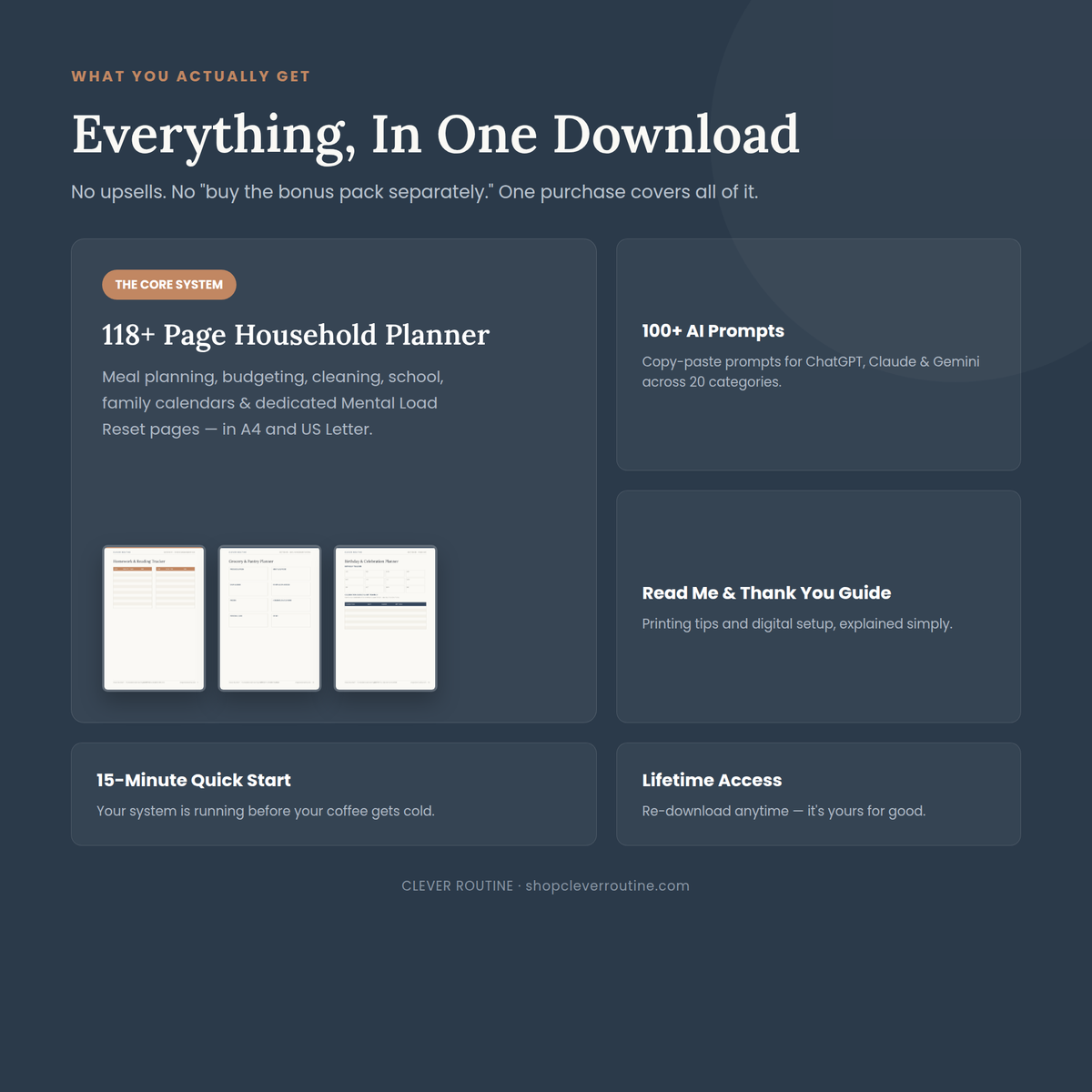 Clever Routine Complete Family Planner Bundle + AI Prompt Pack